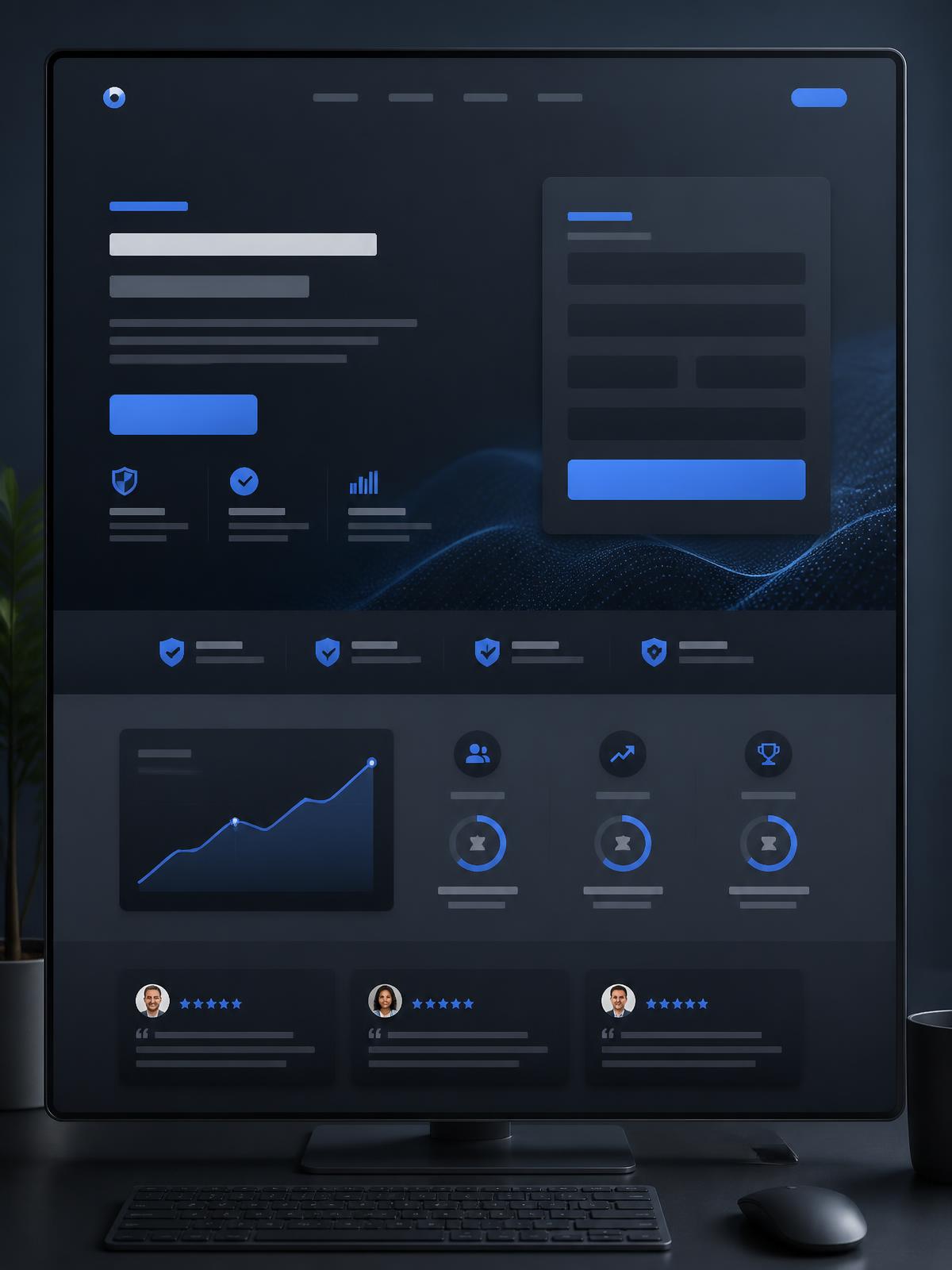 Landing page moderna com formulário e chamada para ação